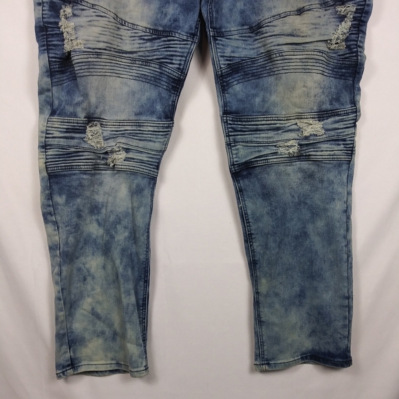 Bleeker And Mercer Jeans Men's Distressed Acid Washed Size 44 x 32 Hip Hop - Picture 3 of 7